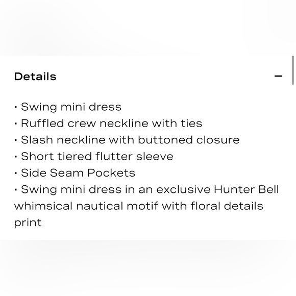 Hunter Bell Merritt bon voyage Blue and White Mini Dress NWT - Picture 4 of 6